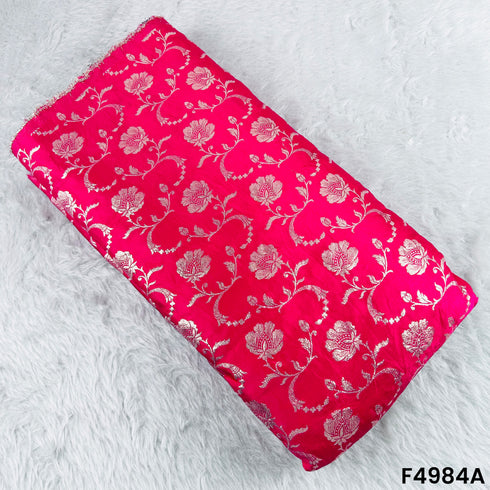 Zari Work Banarasi Silk Fabric-F4984